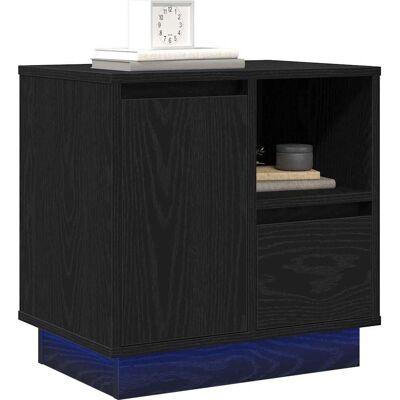 vidaXL Nachttisch Schwarz Rechteck Holz Modern Stauraum USB vidaXL Nachttisch Schwarz Rechteck Holz Modern Stauraum USB