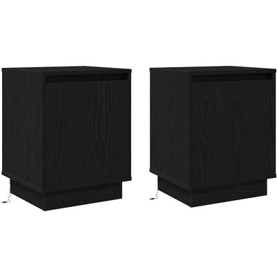 vidaXL Ensemble de 2 Tables de Nuit en Bois Noir Moderne - Publicité vidaXL Ensemble de 2 Tables de Nuit en Bois Noir Moderne - Publicité
