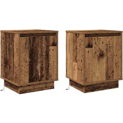 Vidaxl - Ensemble de Tables de Nuit en Bois Vieilli - 2 Pièces - Publicité Vidaxl - Ensemble de Tables de Nuit en Bois Vieilli - 2 Pièces - Publicité