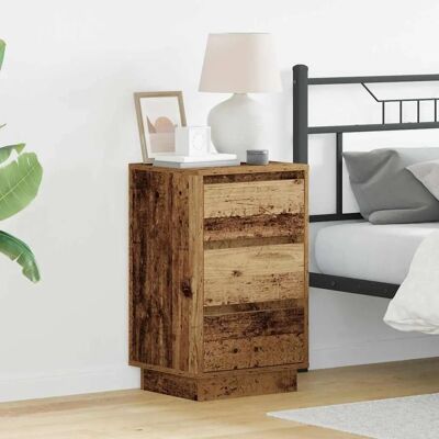 Nuitée en vieux bois avec LED - Table de nuit - Bois recyclé - Finition rustique - Publicité Nuitée en vieux bois avec LED - Table de nuit - Bois recyclé - Finition rustique - Publicité