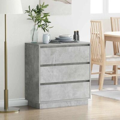vidaXL Nachttisch mit LED Beton Grau 71x34,5x75 cm Holz vidaXL Nachttisch mit LED Beton Grau 71x34,5x75 cm Holz