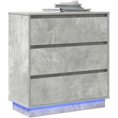 Mesita de noche con LED Gris Concreto 71x34,5x75 cm Madera Mesita de noche con LED Gris Concreto 71x34,5x75 cm Madera