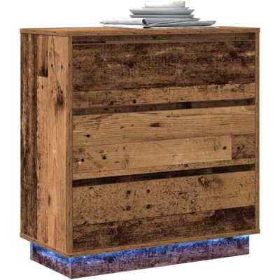 Mesita de noche de madera recuperada Vidaxl - Estilo rústico con cajones Mesita de noche de madera recuperada Vidaxl - Estilo rústico con cajones