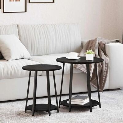 Table d'appoint en bois et métal noir Vidaxl - Table d'appoint - Publicité Table d'appoint en bois et métal noir Vidaxl - Table d'appoint - Publicité