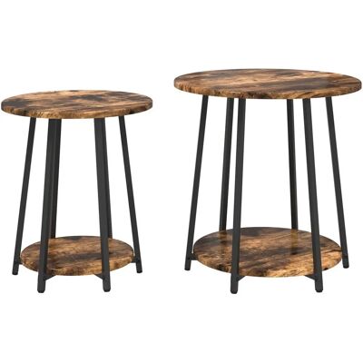 vidaXL - Table d'Appui Ronde - Bois & Métal - Durable & Légère - Publicité vidaXL - Table d'Appui Ronde - Bois & Métal - Durable & Légère - Publicité