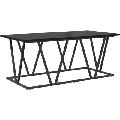 vidaXL Schwarzer Eichen-Couchtisch - 100x50x40 cm Minimalistisch, Massiv Holz & Metall vidaXL Schwarzer Eichen-Couchtisch - 100x50x40 cm Minimalistisch, Massiv Holz & Metall
