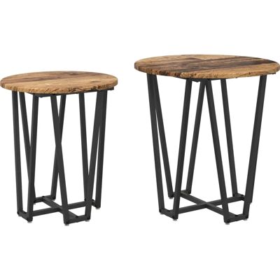vidaXL Beistelltisch-Set aus recyceltem Holz - Klein vidaXL Beistelltisch-Set aus recyceltem Holz - Klein