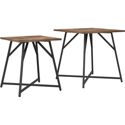 vidaXL Geräucherte Eiche - Beistelltisch 2er-Set vidaXL Geräucherte Eiche - Beistelltisch 2er-Set