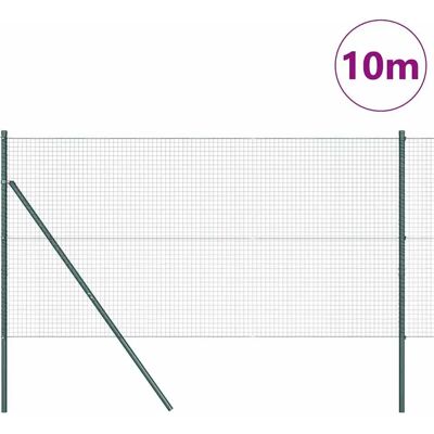 vidaXL 7 Pfosten Grün 1.4x10 m Metall Zaun vidaXL 7 Pfosten Grün 1.4x10 m Metall Zaun