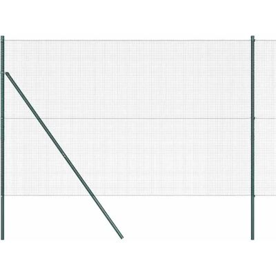 vidaXL Havehegn med 7 stolper Grøn 1,6x10 m Stål vidaXL Havehegn med 7 stolper Grøn 1,6x10 m Stål