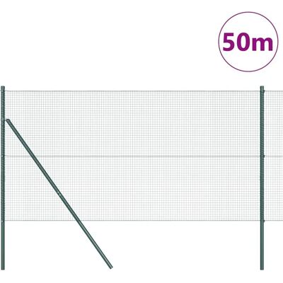 vidaXL Gartenzäunenset mit 13 Pfosten Grün 1x50 m - Gartenzaun vidaXL Gartenzäunenset mit 13 Pfosten Grün 1x50 m - Gartenzaun