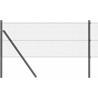 vidaXL Zaun mit 13 Pfosten Grau 0,5x100 m Stahl - Zaun vidaXL Zaun mit 13 Pfosten Grau 0,5x100 m Stahl - Zaun