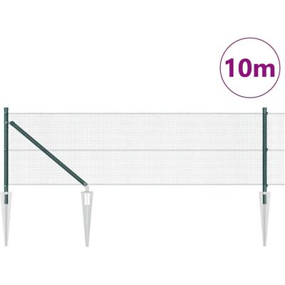 vidaXL Aidankannattimen Setti - Vihreä Metalli 10x0,5m vidaXL Aidankannattimen Setti - Vihreä Metalli 10x0,5m