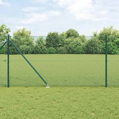 vidaXL Grüne Drahtzaun mit 13 Pfosten 1x100 m - Zaun vidaXL Grüne Drahtzaun mit 13 Pfosten 1x100 m - Zaun