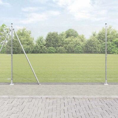 vidaXL Verzinkter Stahl Gartenzaun-Set - 7 Pfosten mit Halterungen vidaXL Verzinkter Stahl Gartenzaun-Set - 7 Pfosten mit Halterungen