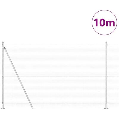 vidaXL Verzinkter Stahlzaun - 7 Pfosten 1.4x10 m vidaXL Verzinkter Stahlzaun - 7 Pfosten 1.4x10 m