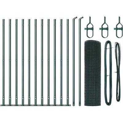 Clôture de jardin VidaXL - 13 Poteaux Flangés - Vert - Acier Durable Clôture de jardin VidaXL - 13 Poteaux Flangés - Vert - Acier Durable