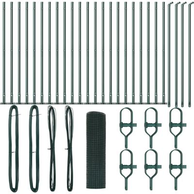 Grün verzinkter Drahtzaunset - Zaun, Pfosten & Verbinder - Garten & Außen Grün verzinkter Drahtzaunset - Zaun, Pfosten & Verbinder - Garten & Außen