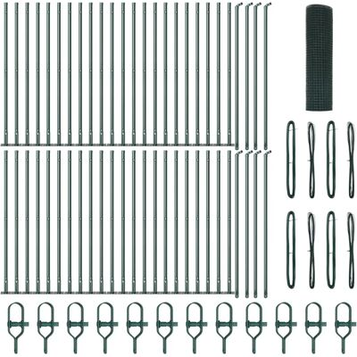 Vidaxl Green Metal Fence Post Set - 100x0.8 M Vidaxl Green Metal Fence Post Set - 100x0.8 M
