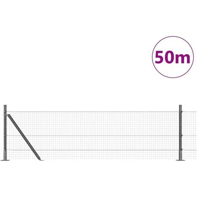 vidaXL 13 Pfosten Flansch Grau 0,5x50 m Zaun - Zaun vidaXL 13 Pfosten Flansch Grau 0,5x50 m Zaun - Zaun
