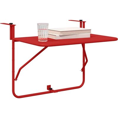vidaXL Balkon Tisch Rot Metall Mittel Zusammenklappbar Terrassentisch - Terrassentisch vidaXL Balkon Tisch Rot Metall Mittel Zusammenklappbar Terrassentisch - Terrassentisch
