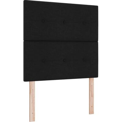 vidaXL Hoofdbord met Knopstikking Zwart - Hoofdbord - 80 x 7 x 118/128 cm vidaXL Hoofdbord met Knopstikking Zwart - Hoofdbord - 80 x 7 x 118/128 cm