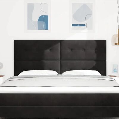Vidaxl Musta samettityyny pääty - Headboard Vidaxl Musta samettityyny pääty - Headboard