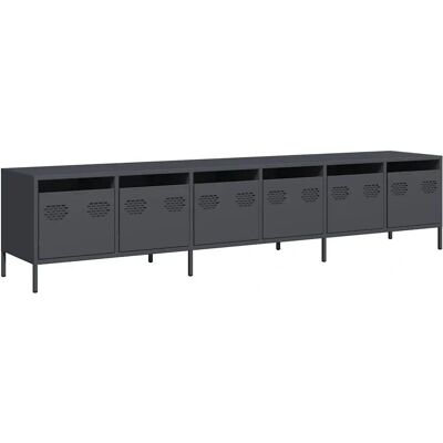 vidaXL Anthrazit TV-Schrank 202x39x43,5 cm Kaltgewalzter Stahl TV-Ständer vidaXL Anthrazit TV-Schrank 202x39x43,5 cm Kaltgewalzter Stahl TV-Ständer