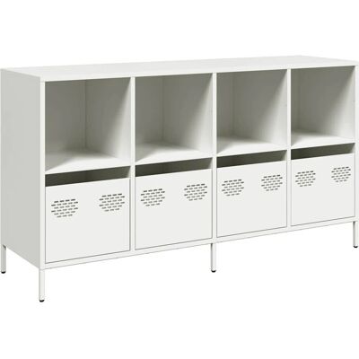 vidaXL 135x39x73,5 cm Weiß Kaltgewalzter Stahl Wohnzimmer Sideboard - Sideboard vidaXL 135x39x73,5 cm Weiß Kaltgewalzter Stahl Wohnzimmer Sideboard - Sideboard
