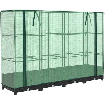 vidaXL Hochbeet mit Gewächshausabdeckung - Rattan-Look vidaXL Hochbeet mit Gewächshausabdeckung - Rattan-Look