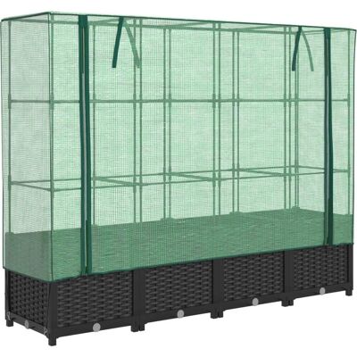 vidaXL Hochbeet mit Gewächshausüberdachung - Gartenbeet - 160x40x138 cm vidaXL Hochbeet mit Gewächshausüberdachung - Gartenbeet - 160x40x138 cm