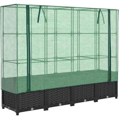 Litière surélevée avec serre vidaXL - Jardin - 160x40x138 cm - Publicité Litière surélevée avec serre vidaXL - Jardin - 160x40x138 cm - Publicité