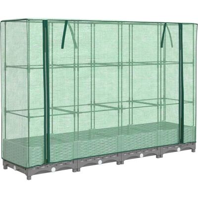 vidaXL Verhoogde plantenbak met kashoes - 160x40x123 cm vidaXL Verhoogde plantenbak met kashoes - 160x40x123 cm