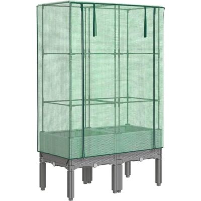 vidaXL Hochbeet mit Gewächshaus-Aufsatz 80x40x140 cm - Hochbeet mit Gewächshaus-Aufsatz vidaXL Hochbeet mit Gewächshaus-Aufsatz 80x40x140 cm - Hochbeet mit Gewächshaus-Aufsatz