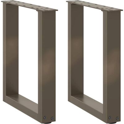 vidaXL Bijzettafelpoten U-vorm 2 stuks natuur staal 28x(42-43) cm - Poten voor salontafel vidaXL Bijzettafelpoten U-vorm 2 stuks natuur staal 28x(42-43) cm - Poten voor salontafel