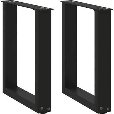 vidaXL Couchtischbeine U-Form 2 Stück Schwarz 38x42-43 cm Stahl - Tischbeine vidaXL Couchtischbeine U-Form 2 Stück Schwarz 38x42-43 cm Stahl - Tischbeine
