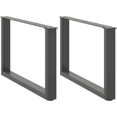 vidaXL U-vormige stalen salontafelpoten - Antraciet - 60x(42-43) cm vidaXL U-vormige stalen salontafelpoten - Antraciet - 60x(42-43) cm