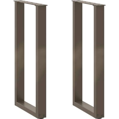 vidaXL Steel U-Shaped Coffee Table Legs - 2 pcs - Brown - 38x(72-73) cm vidaXL Steel U-Shaped Coffee Table Legs - 2 pcs - Brown - 38x(72-73) cm