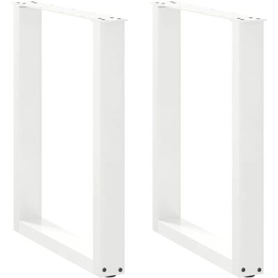 vidaXL Kaffeetischbeine U-Form 2 Stück Weiß 60x(72-73) cm Stahl - Tischbeine vidaXL Kaffeetischbeine U-Form 2 Stück Weiß 60x(72-73) cm Stahl - Tischbeine