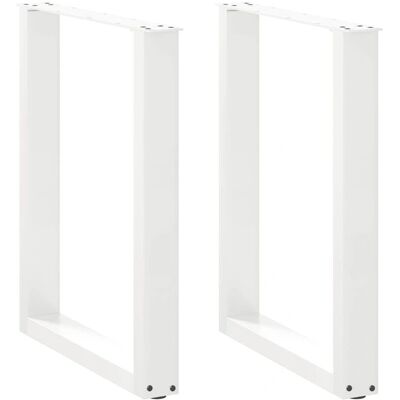 vidaXL Witte U-vormige Salontafelpoten 70x(72-73) cm Staal vidaXL Witte U-vormige Salontafelpoten 70x(72-73) cm Staal