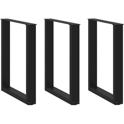 vidaXL U-förmige Couchtischbeine - 3 Stück - Schwarz - 70x(72-73) cm - Stahl vidaXL U-förmige Couchtischbeine - 3 Stück - Schwarz - 70x(72-73) cm - Stahl