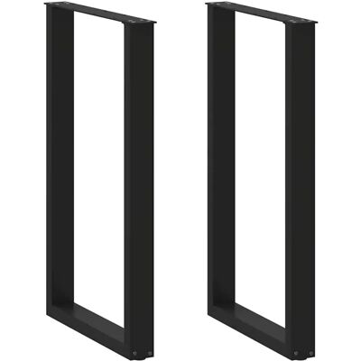 vidaXL Coffee Table Legs U-Shaped 2 pcs Black - Coffee Table Legs vidaXL Coffee Table Legs U-Shaped 2 pcs Black - Coffee Table Legs