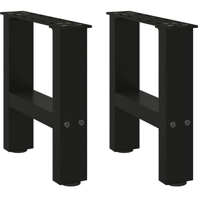 vidaXL Zwarte stalen salontafelpoten 2 st 30x(30-31) cm - Tafelpoten vidaXL Zwarte stalen salontafelpoten 2 st 30x(30-31) cm - Tafelpoten
