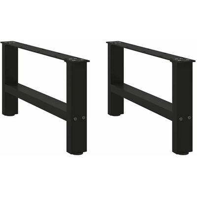 vidaXL Zwarte stalen salontafelpoten - 60x(30-31) cm - Stevige ondersteuning vidaXL Zwarte stalen salontafelpoten - 60x(30-31) cm - Stevige ondersteuning