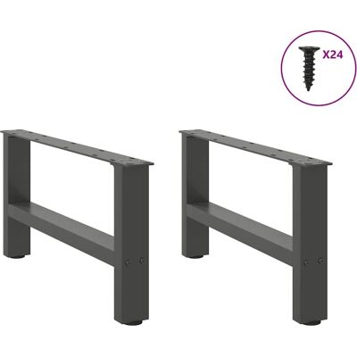 vidaXL Antraciet Stalen Salontafellijven - 60x30-31cm - 2 stuks vidaXL Antraciet Stalen Salontafellijven - 60x30-31cm - 2 stuks