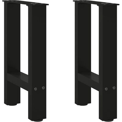 vidaXL Schwarze Stahltischbeine 2 Stück 28x(42-43) cm - Couchtischbeine vidaXL Schwarze Stahltischbeine 2 Stück 28x(42-43) cm - Couchtischbeine