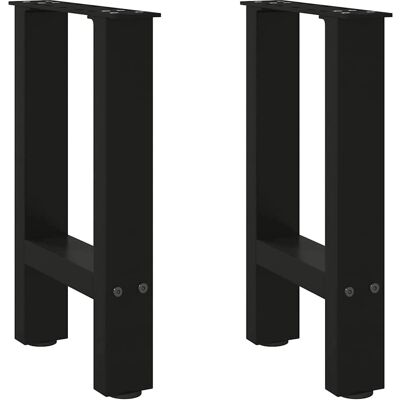 vidaXL Zwarte stalen salontafelpoten - 2 stuks, 38x(42-43) cm vidaXL Zwarte stalen salontafelpoten - 2 stuks, 38x(42-43) cm