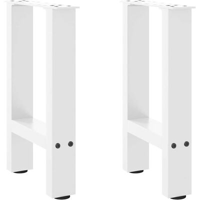 vidaXL Witte Stalen Salontafellatten 2 stuks 38x(42-43) cm - Tafelpoten vidaXL Witte Stalen Salontafellatten 2 stuks 38x(42-43) cm - Tafelpoten