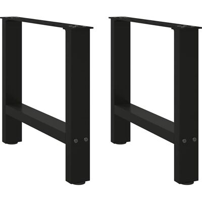 vidaXL Schwarze Stahl Couchtischbeine 2 Stk - 60x(42-43) cm vidaXL Schwarze Stahl Couchtischbeine 2 Stk - 60x(42-43) cm