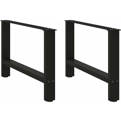 vidaXL Schwarze Stahl Couchtischbeine - 70x(42-43) cm vidaXL Schwarze Stahl Couchtischbeine - 70x(42-43) cm
